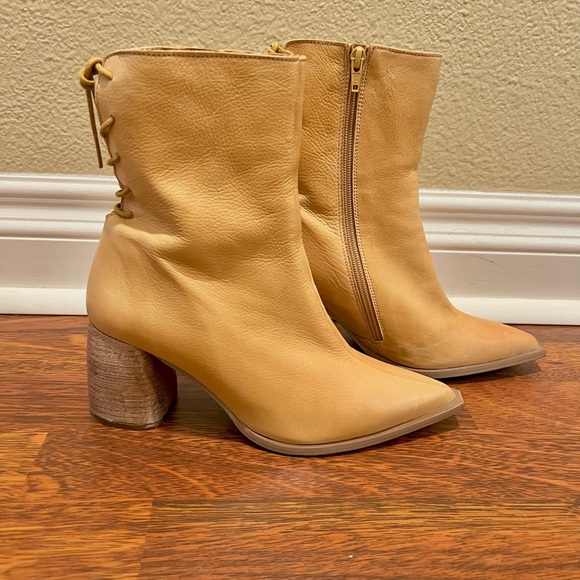 FREE PEOPLE Livia Leather Lace-Up Back Boots - Picture 4 of 6